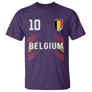 Belgium Soccer Sports Graphic Number 10 Jersey Style T Shirt Proud Belgian Football Fans Game Day Pride TS02 Purple Print Your Wear