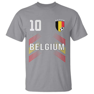 Belgium Soccer Sports Graphic Number 10 Jersey Style T Shirt Proud Belgian Football Fans Game Day Pride TS02 Sport Gray Print Your Wear