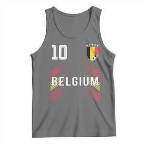 Belgium Soccer Sports Graphic Number 10 Jersey Style Tank Top Proud Belgian Football Fans Game Day Pride TS02 Black Heather Print Your Wear