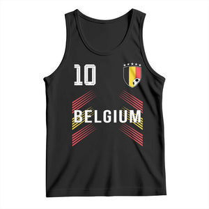 Belgium Soccer Sports Graphic Number 10 Jersey Style Tank Top Proud Belgian Football Fans Game Day Pride TS02 Black Print Your Wear