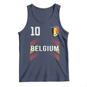 Belgium Soccer Sports Graphic Number 10 Jersey Style Tank Top Proud Belgian Football Fans Game Day Pride TS02 Navy Print Your Wear