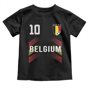 Belgium Soccer Sports Graphic Number 10 Jersey Style Toddler T Shirt Proud Belgian Football Fans Game Day Pride TS02 Black Print Your Wear