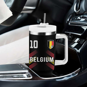 Belgium Soccer Sports Graphic Number 10 Jersey Style Tumbler With Handle Proud Belgian Football Fans Game Day Pride TS02 Print Your Wear