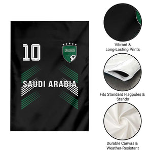 Saudi Arabia Soccer Sports Graphic Number 10 Jersey Style Garden Flag Proud Saudi Football Fans Game Day Pride TS02 Print Your Wear