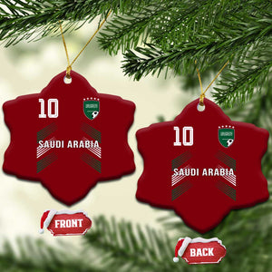 Saudi Arabia Soccer Sports Graphic Number 10 Jersey Style Ceramic Ornament Proud Saudi Football Fans Game Day Pride TS02 Print Your Wear