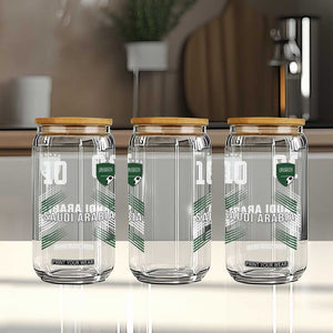 Saudi Arabia Soccer Sports Graphic Number 10 Jersey Style Glass Can Proud Saudi Football Fans Game Day Pride TS02 Print Your Wear