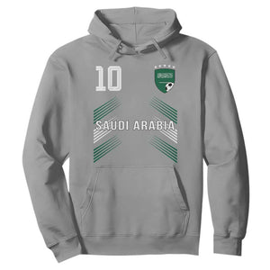 Saudi Arabia Soccer Sports Graphic Number 10 Jersey Style Hoodie Proud Saudi Football Fans Game Day Pride TS02 Sport Gray Print Your Wear