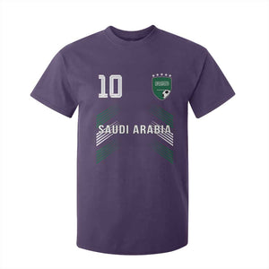 Saudi Arabia Soccer Sports Graphic Number 10 Jersey Style T Shirt For Kid Proud Saudi Football Fans Game Day Pride TS02 Purple Print Your Wear