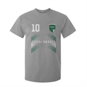 Saudi Arabia Soccer Sports Graphic Number 10 Jersey Style T Shirt For Kid Proud Saudi Football Fans Game Day Pride TS02 Sport Gray Print Your Wear