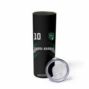 Saudi Arabia Soccer Sports Graphic Number 10 Jersey Style Skinny Tumbler Proud Saudi Football Fans Game Day Pride TS02 Print Your Wear
