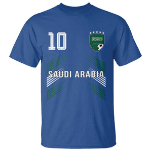 Saudi Arabia Soccer Sports Graphic Number 10 Jersey Style T Shirt Proud Saudi Football Fans Game Day Pride TS02 Royal Blue Print Your Wear