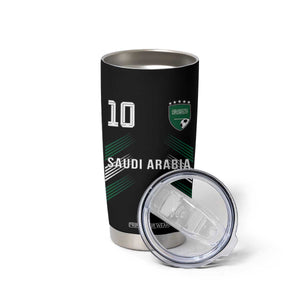 Saudi Arabia Soccer Sports Graphic Number 10 Jersey Style Tumbler Cup Proud Saudi Football Fans Game Day Pride TS02 Print Your Wear