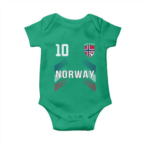 Norway Soccer Sports Graphic Number 10 Jersey Style Baby Onesie Proud Norwegian Football Fans Game Day Pride TS02 Irish Green Print Your Wear