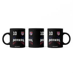 Norway Soccer Sports Graphic Number 10 Jersey Style Coffee Mug Proud Norwegian Football Fans Game Day Pride TS02 Print Your Wear