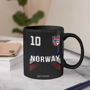 Norway Soccer Sports Graphic Number 10 Jersey Style Coffee Mug Proud Norwegian Football Fans Game Day Pride TS02 Print Your Wear