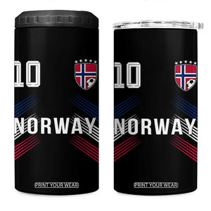 Norway Soccer Sports Graphic Number 10 Jersey Style 4 in 1 Can Cooler Tumbler Proud Norwegian Football Fans Game Day Pride TS02 One Size: 16 oz Black Print Your Wear
