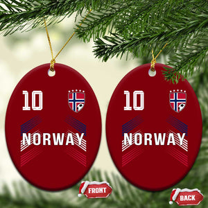 Norway Soccer Sports Graphic Number 10 Jersey Style Ceramic Ornament Proud Norwegian Football Fans Game Day Pride TS02 Print Your Wear
