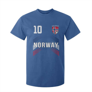Norway Soccer Sports Graphic Number 10 Jersey Style T Shirt For Kid Proud Norwegian Football Fans Game Day Pride TS02 Royal Blue Print Your Wear