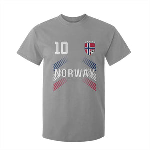 Norway Soccer Sports Graphic Number 10 Jersey Style T Shirt For Kid Proud Norwegian Football Fans Game Day Pride TS02 Sport Gray Print Your Wear