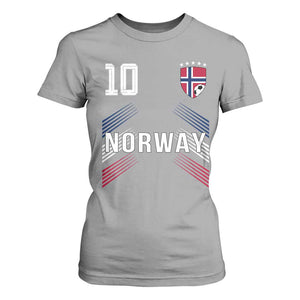 Norway Soccer Sports Graphic Number 10 Jersey Style T Shirt For Women Proud Norwegian Football Fans Game Day Pride TS02 Sport Gray Print Your Wear