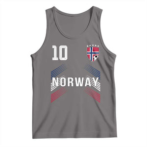 Norway Soccer Sports Graphic Number 10 Jersey Style Tank Top Proud Norwegian Football Fans Game Day Pride TS02 Deep Heather Print Your Wear