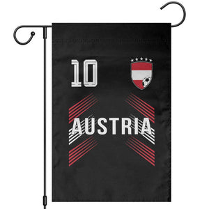 Austria Soccer Sports Graphic Number 10 Jersey Style Garden Flag Proud Austrian Football Fans Game Day Pride TS02 Black Print Your Wear