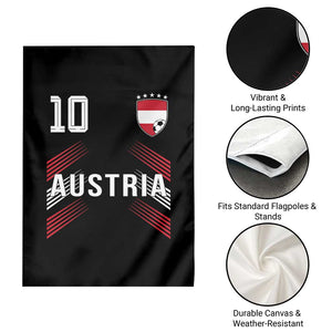 Austria Soccer Sports Graphic Number 10 Jersey Style Garden Flag Proud Austrian Football Fans Game Day Pride TS02 Print Your Wear
