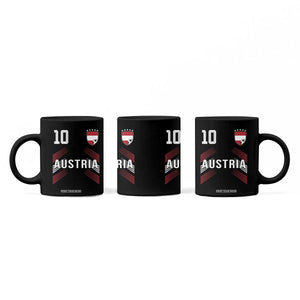 Austria Soccer Sports Graphic Number 10 Jersey Style Coffee Mug Proud Austrian Football Fans Game Day Pride TS02 Print Your Wear
