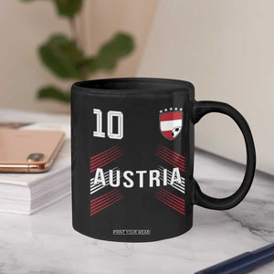 Austria Soccer Sports Graphic Number 10 Jersey Style Coffee Mug Proud Austrian Football Fans Game Day Pride TS02 Print Your Wear