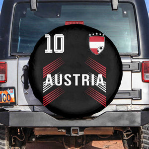 Austria Soccer Sports Graphic Number 10 Jersey Style Spare Tire Cover Proud Austrian Football Fans Game Day Pride TS02 No hole Black Print Your Wear