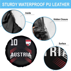 Austria Soccer Sports Graphic Number 10 Jersey Style Spare Tire Cover Proud Austrian Football Fans Game Day Pride TS02 Print Your Wear