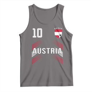Austria Soccer Sports Graphic Number 10 Jersey Style Tank Top Proud Austrian Football Fans Game Day Pride TS02 Deep Heather Print Your Wear