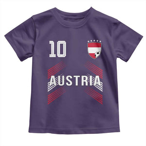 Austria Soccer Sports Graphic Number 10 Jersey Style Toddler T Shirt Proud Austrian Football Fans Game Day Pride TS02 Purple Print Your Wear