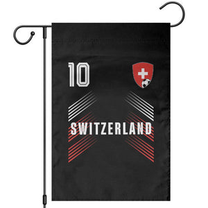 Switzerland Soccer Sports Graphic Number 10 Jersey Style Garden Flag Proud Swiss Football Fans Game Day Pride TS02 Black Print Your Wear