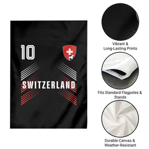 Switzerland Soccer Sports Graphic Number 10 Jersey Style Garden Flag Proud Swiss Football Fans Game Day Pride TS02 Print Your Wear