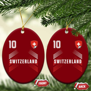 Switzerland Soccer Sports Graphic Number 10 Jersey Style Ceramic Ornament Proud Swiss Football Fans Game Day Pride TS02 Print Your Wear