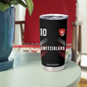Switzerland Soccer Sports Graphic Number 10 Jersey Style Tumbler Cup Proud Swiss Football Fans Game Day Pride TS02 Print Your Wear