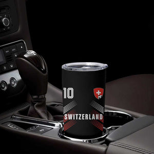 Switzerland Soccer Sports Graphic Number 10 Jersey Style Tumbler Cup Proud Swiss Football Fans Game Day Pride TS02 Print Your Wear