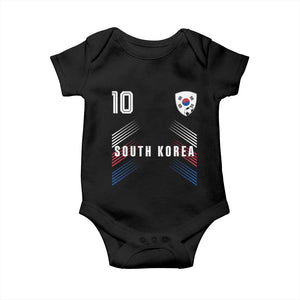 South Korea Soccer Sports Graphic Number 10 Jersey Style Baby Onesie Proud Korean Football Fans Game Day Pride TS02 Black Print Your Wear