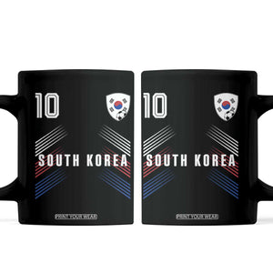 South Korea Soccer Sports Graphic Number 10 Jersey Style Coffee Mug Proud Korean Football Fans Game Day Pride TS02 Black Print Your Wear