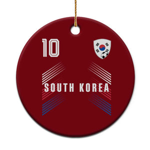 South Korea Soccer Sports Graphic Number 10 Jersey Style Ceramic Ornament Proud Korean Football Fans Game Day Pride TS02 1pc Red Print Your Wear