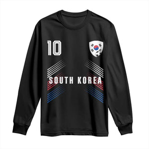 South Korea Soccer Sports Graphic Number 10 Jersey Style Long Sleeve Shirt Proud Korean Football Fans Game Day Pride TS02 Black Print Your Wear