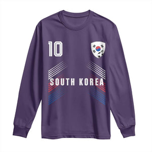 South Korea Soccer Sports Graphic Number 10 Jersey Style Long Sleeve Shirt Proud Korean Football Fans Game Day Pride TS02 Purple Print Your Wear