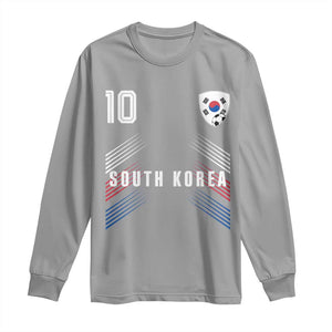 South Korea Soccer Sports Graphic Number 10 Jersey Style Long Sleeve Shirt Proud Korean Football Fans Game Day Pride TS02 Sport Gray Print Your Wear