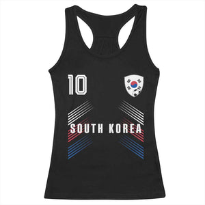 South Korea Soccer Sports Graphic Number 10 Jersey Style Racerback Tank Top Proud Korean Football Fans Game Day Pride TS02 Black Print Your Wear