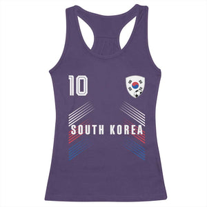 South Korea Soccer Sports Graphic Number 10 Jersey Style Racerback Tank Top Proud Korean Football Fans Game Day Pride TS02 Purple Print Your Wear