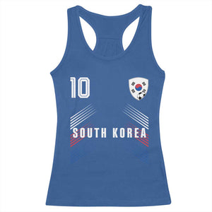 South Korea Soccer Sports Graphic Number 10 Jersey Style Racerback Tank Top Proud Korean Football Fans Game Day Pride TS02 Royal Blue Print Your Wear