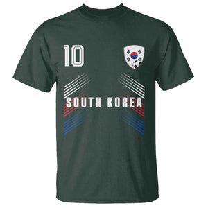 South Korea Soccer Sports Graphic Number 10 Jersey Style T Shirt Proud Korean Football Fans Game Day Pride TS02 Dark Forest Green Print Your Wear