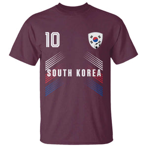 South Korea Soccer Sports Graphic Number 10 Jersey Style T Shirt Proud Korean Football Fans Game Day Pride TS02 Maroon Print Your Wear