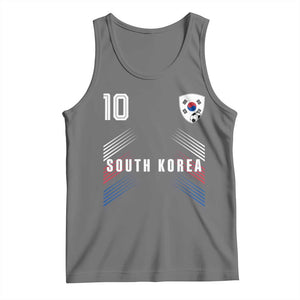 South Korea Soccer Sports Graphic Number 10 Jersey Style Tank Top Proud Korean Football Fans Game Day Pride TS02 Black Heather Print Your Wear